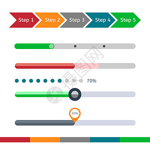进度条设置 加载状态栏矢量 web 指示器 逐步处理下载界面互联网按钮适应症进步指标电脑用户时间软件背景图片