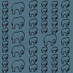 纺织书籍封面包装用彩色大象的无缝图案绿色打印动物宠物红色灰色黑色乐趣卡通片野生动物图片