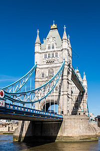 塔桥视图纪念碑建筑学蓝色首都石头王国历史城市英语旅行图片