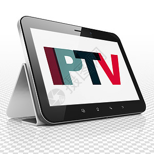 网络设计概念 显示IPTV的平板电脑图片