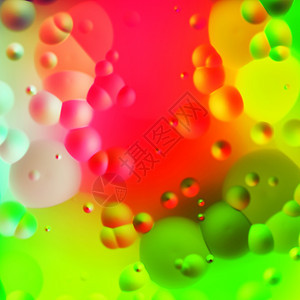 七彩油滴背景化学品插图液体红色气泡宏观圆形艺术圆圈绿色图片