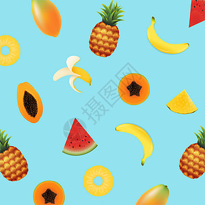 水果背景饮食横幅热带维生素窗户菠萝异国浆果西瓜营养背景图片