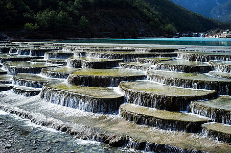 利江蓝月亮谷旅行目的地旅游背景图片