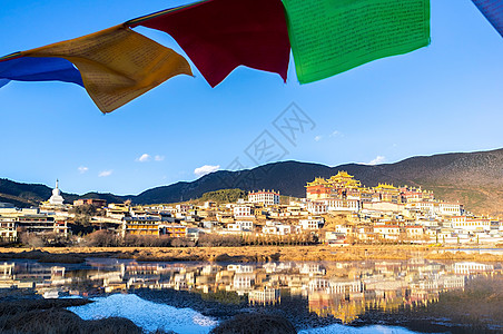 桑赞林修道院目的地寺院旅游旅行高清图片