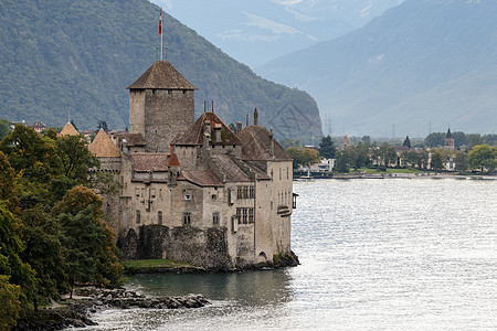 瑞士蒙特勒的堡垒旅游地区地标蓝色吸引力旅行建筑城堡历史图片