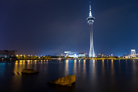 夜间澳门市风景建筑摩天大楼旅行建筑学酒店石头岩石天际景观日落图片