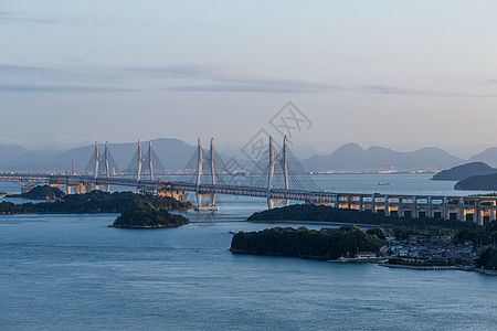 大塞藤桥大桥地标绳索天空运输桥梁建筑学蓝色甲板天际图片