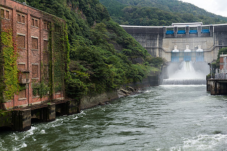 水水坝活力山脉城市水库天空电气车站峡谷天际水电图片