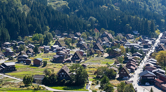 日本历史悠久的白川越村世界建筑旅行风景合掌场地白川建筑学地标农村图片