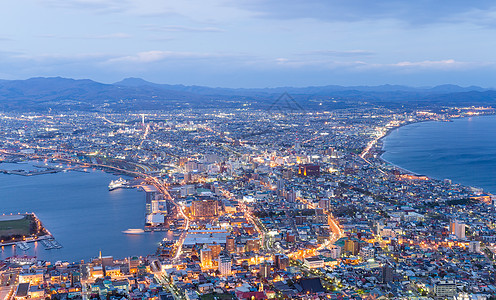 Hakodate 天线白色地标城市天际日落建筑天空旅行场景景观图片