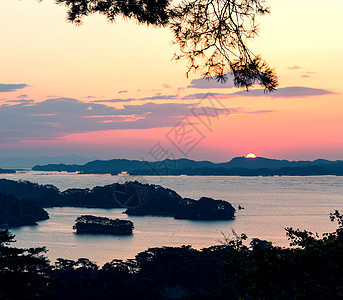 松岛日出时海岸公园旅行森林太阳旅游地标晴天阳光海洋图片