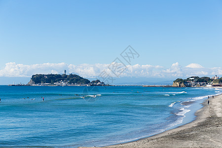 千崎市的光南海滩冲浪板运动城市蓝色海浪天空海岸海洋冲浪海滩图片