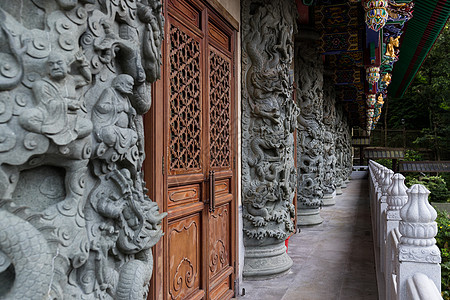 传统中国建筑工程建筑学红色天堂蓝色旅行雕像建筑物雕塑艺术釉面图片