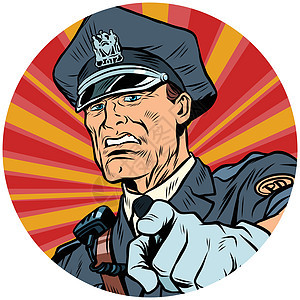 点严肃的警察波普艺术头像字符 ico图片