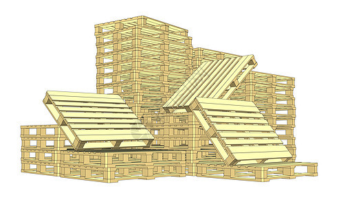 木质货盘 白纸孤立调色板货物运输盒子工厂工作团体平台木头店铺图片