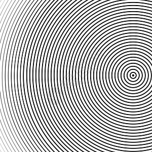 现代风格的黑白颜色背景图案中的抽象同心圆纹理墙纸戒指径向几何学白色圆形中心黑色圆圈插图图片