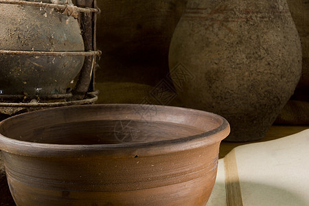 古老的用陶器维持生命历史工艺厨房艺术黏土陶瓷投手制品网络花瓶图片