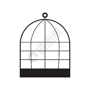 铁笼黑色图标鸟笼自由古董笼子装饰品金属动物监狱图片