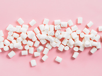 粉红色背景的棉花糖与 copyspac高架圆形粉色甜点垃圾白色季节小吃糖果活力图片