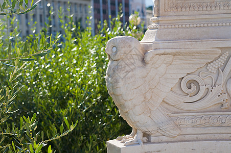 一个猫头鹰雕像考古学大理石雕塑图书馆民主神话历史古董国家文化图片