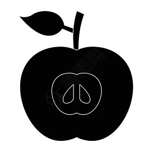 平面黑苹果图标背景图片