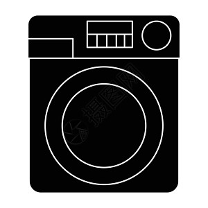 平面黑色洗衣机 ico背景图片