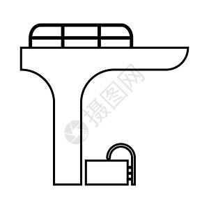 配有潜水塔黑色图标的泳池竞赛行动游泳夫妻建筑学同步木板训练运动运动员图片