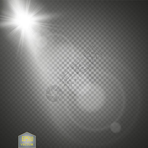 矢量透明阳光特殊镜头光晕光效果 与光芒和聚光灯的太阳闪光天堂魔法插图天气天空射线镜片星光蓝色晴天图片
