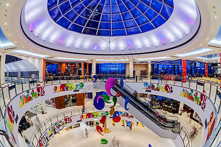 购物商场展示零售销售顾客自动扶梯购物中心运动城市建筑商品图片
