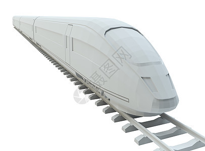白色高速火车旅行3d通勤者车皮机车过境速度城际铁路小样背景图片