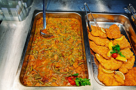 自自服务餐厅小吃酒吧食物烹饪托盘桌子午餐展示食堂自助图片