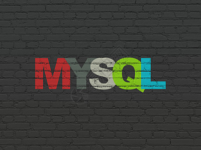 数据库概念 墙壁背景上的 MySQL图片