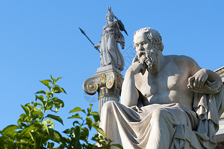 经典雕像苏格拉底智慧历史性哲学家纪念碑哲学寺庙思维天空思考艺术图片