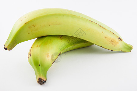 车前草或绿色香蕉 在白色中分离烹饪农业蔬菜天堂黄色芭蕉食物维生素工作室营养背景图片