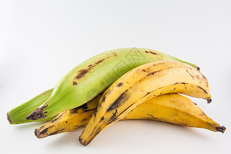 车前草或绿色香蕉 在白色中分离营养农业工作室食物黄色维生素芭蕉蔬菜烹饪天堂图片