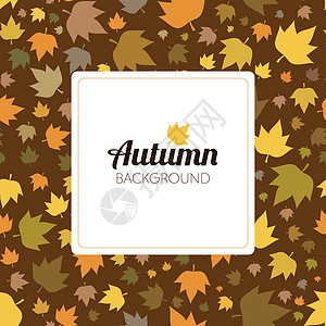 秋季为新背景留下无缝的顺秋图案植物季节树叶黄色白色橡木装饰品橙子墙纸插图图片