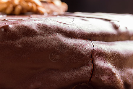 巧克力蛋糕的特写巧克力奶油甜点美食烹饪礼物面包宏观食谱糖果图片