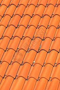 屋顶瓷砖陶瓷红色黏土房子条纹橙子制品建筑学平铺材料图片