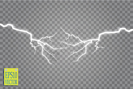 一组闪电 雷暴和闪电 神奇而明亮的灯光效果风暴震惊火花天气霹雳耀斑危险收费螺栓插图图片