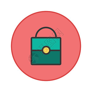 办公室 Bag 图标按钮插图钱包团体小袋文件夹收藏营销塑料行李手提包图片
