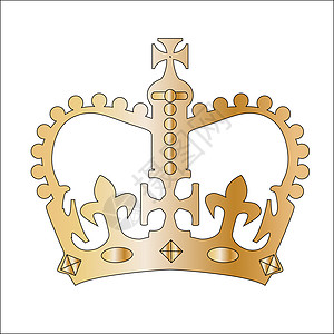 金色孤立王冠金子皇家徽章海豹插图绘画版税艺术女王艺术品图片
