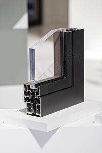 窗口的铝配置文件质量复合材料玻璃阴影材料白色建筑学框架展览合金图片
