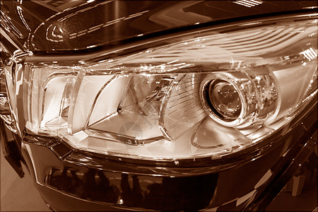 航拍车头灯摩托车圆形运输技术安全金属大灯玻璃正方形车辆背景