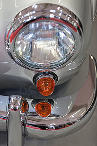 旧车头灯正方形头灯圆形合金安全玻璃大灯金属技术白色图片