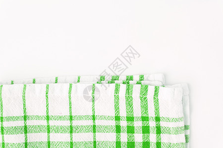 带方格图案的绿布厨房毛巾织物材料蓝色配件棉布编织正方形纺织品烹饪亚麻图片