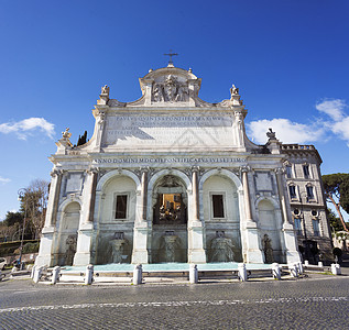 罗马的Acqua Paola大理石教皇艺术旅行拱门建筑古董石头历史性地标图片