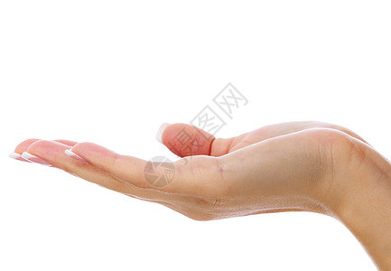 用法国美甲 清洁和干净的 女性手贴近镜头指甲护理温泉女人手势手臂拇指皮肤治疗卫生图片