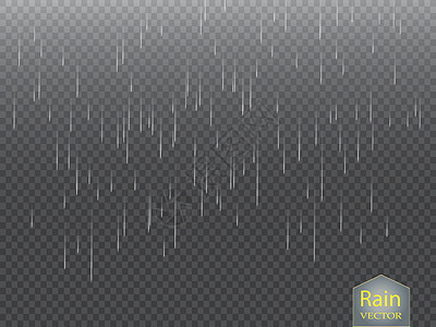 雨透明模板背景 落水滴纹理 方格背景下的自然降雨雨滴天空气候淋浴风暴行动雨量倾盆大雨天气液体图片