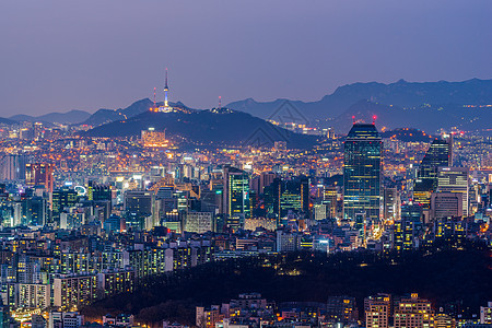 韩国首尔江南市天际建筑学商业键词地标城市背景图片