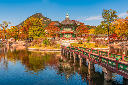 首尔庆博京贡宫秋天旅游城市历史性皇家历史旅行建筑学建筑地标图片